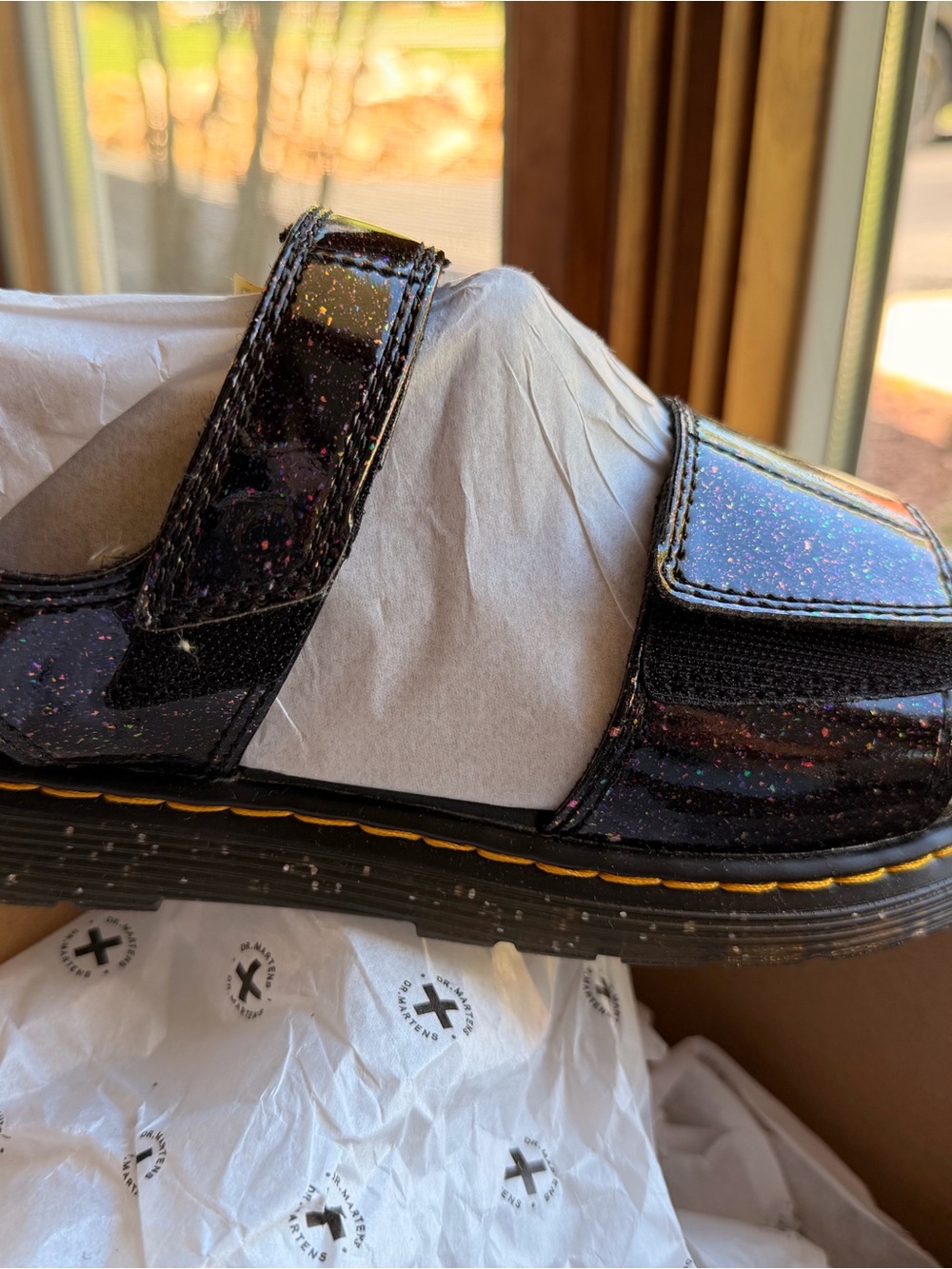Doc Martin Purple Glitter Sandals - Picture 3 of 7